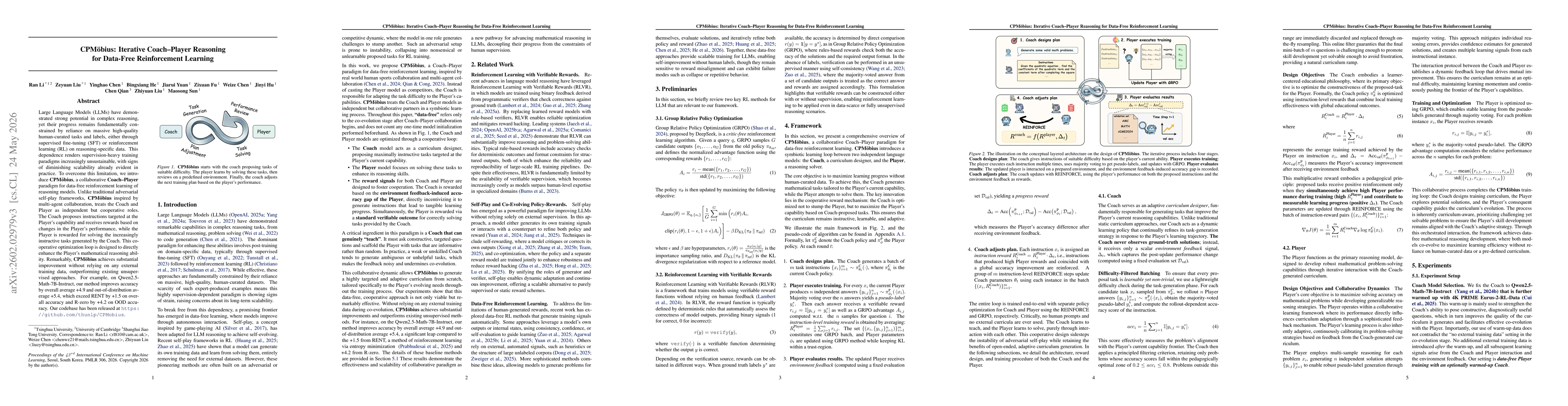 Thumbnail for CPMobius: Iterative Coach-Player Reasoning for Data-Free Reinforcement Learning