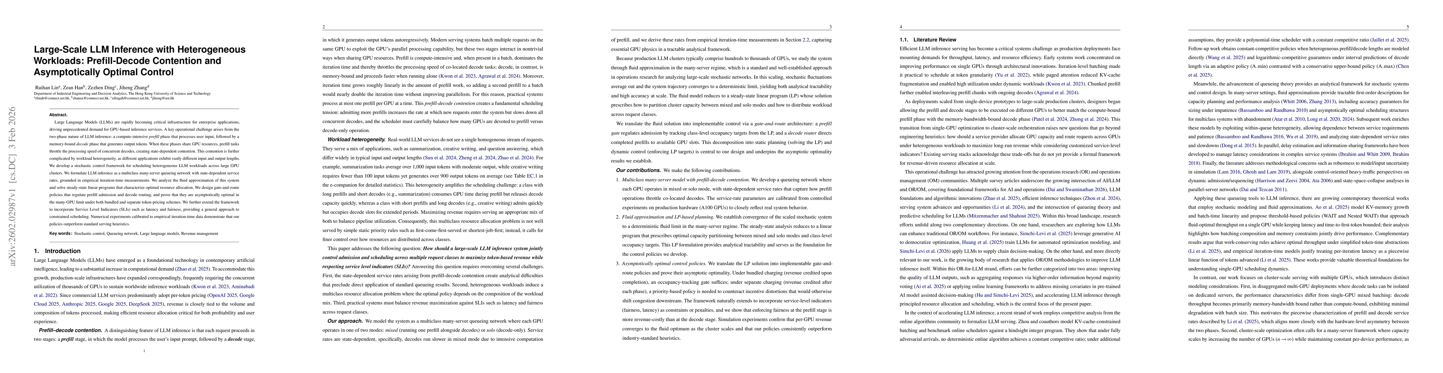 Thumbnail for Large-Scale LLM Inference with Heterogeneous Workloads: Prefill-Decode Contention and Asymptotically Optimal Control