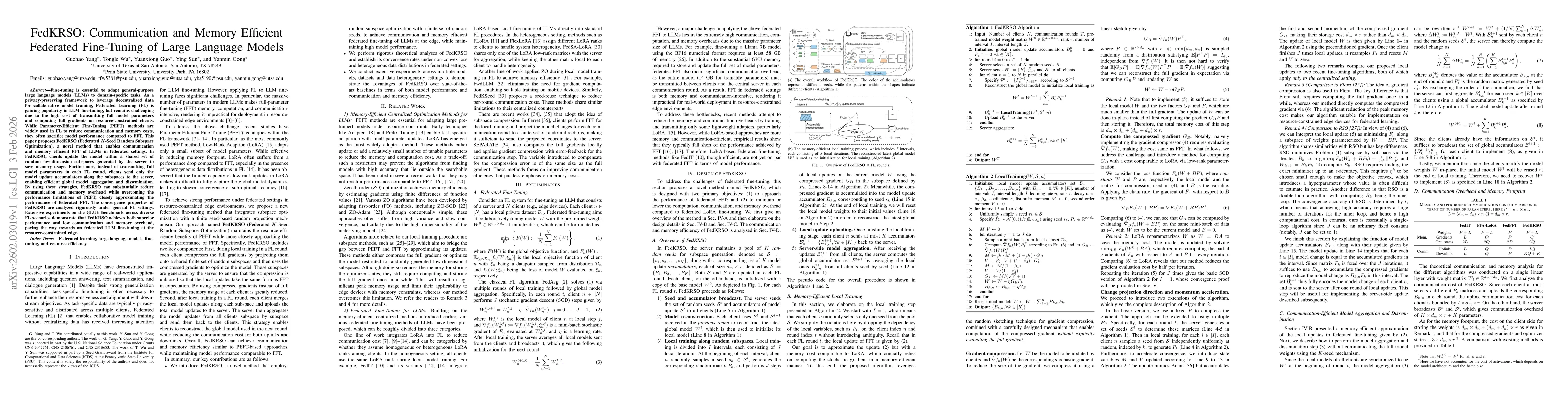 Thumbnail for FedKRSO: Communication and Memory Efficient Federated Fine-Tuning of Large Language Models