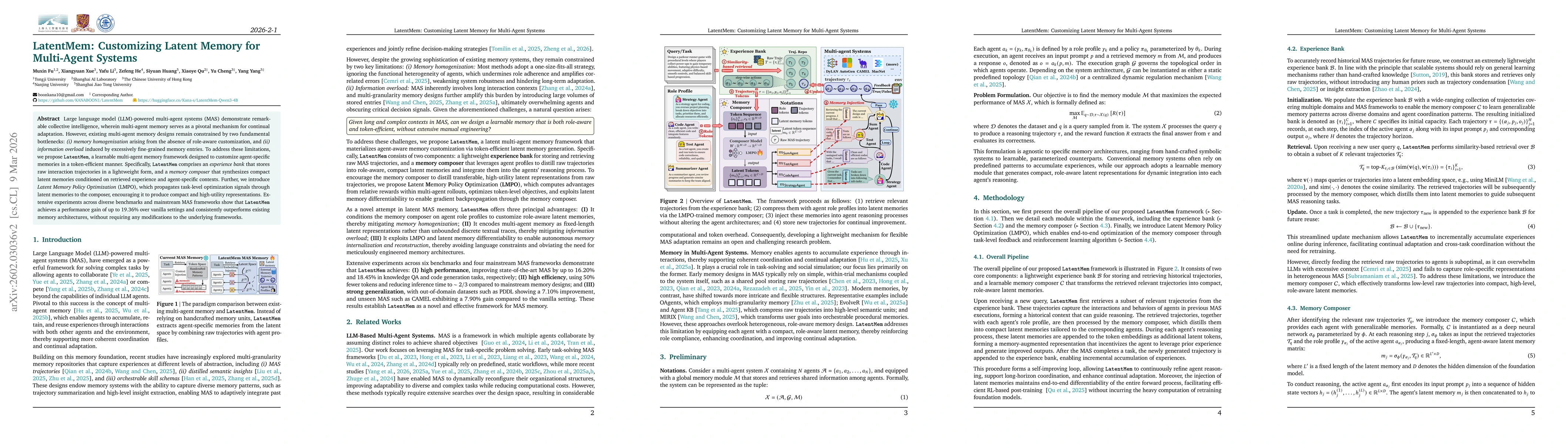 Thumbnail for LatentMem: Customizing Latent Memory for Multi-Agent Systems