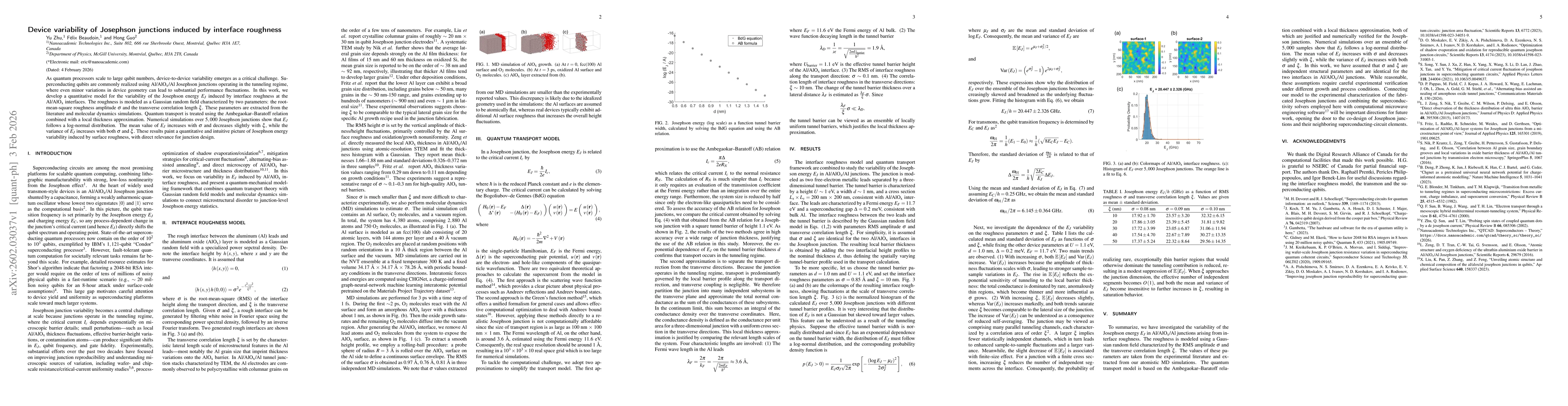Thumbnail for Device variability of Josephson junctions induced by interface roughness