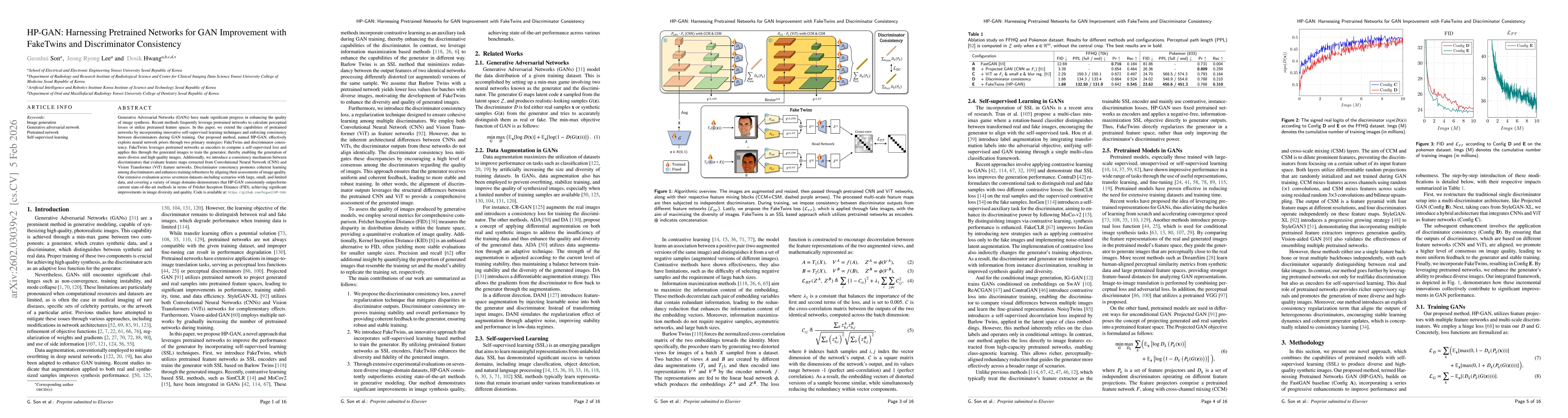 Thumbnail for HP-GAN: Harnessing pretrained networks for GAN improvement with FakeTwins and discriminator consistency