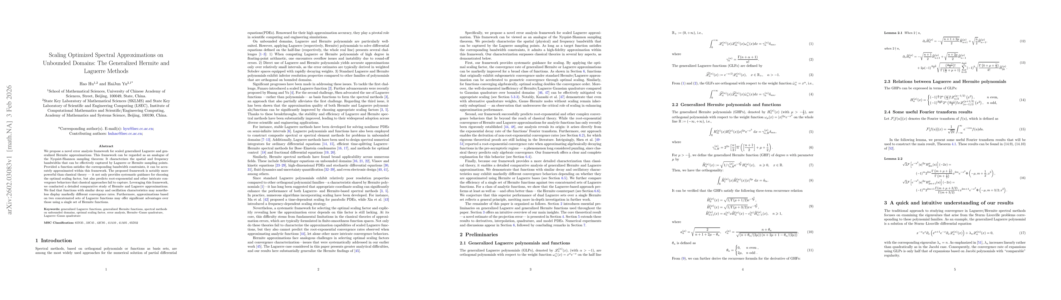 Thumbnail for Scaling Optimized Spectral Approximations on Unbounded Domains: The Generalized Hermite and Laguerre Methods