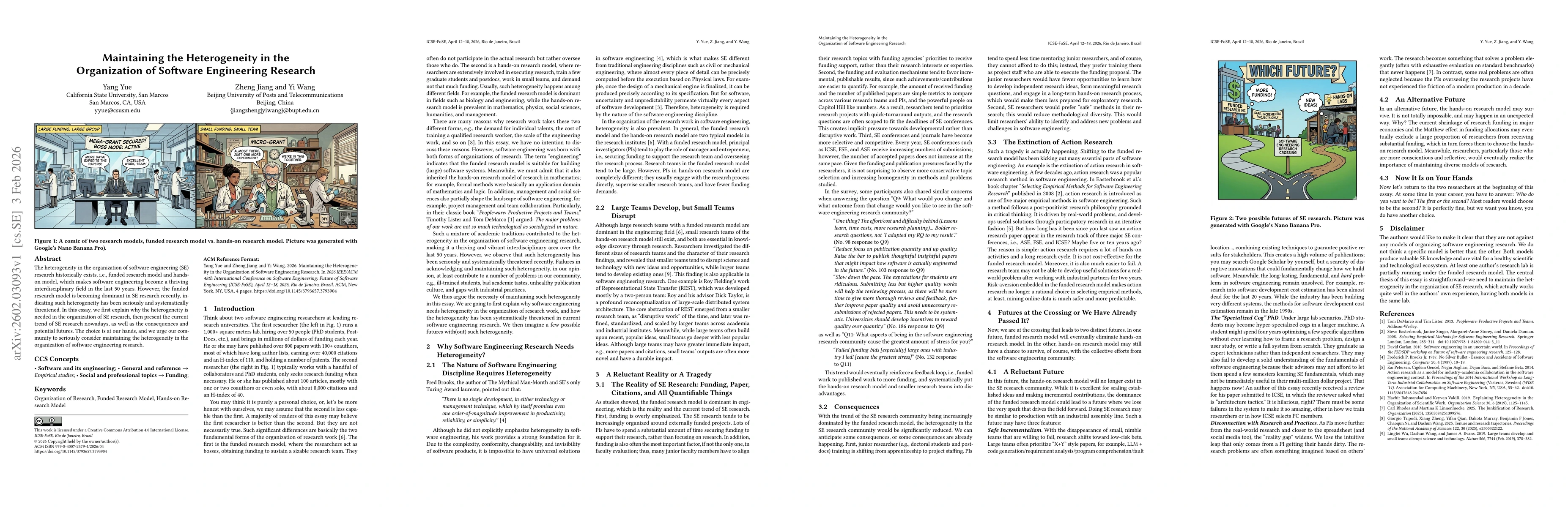 Thumbnail for Maintaining the Heterogeneity in the Organization of Software Engineering Research