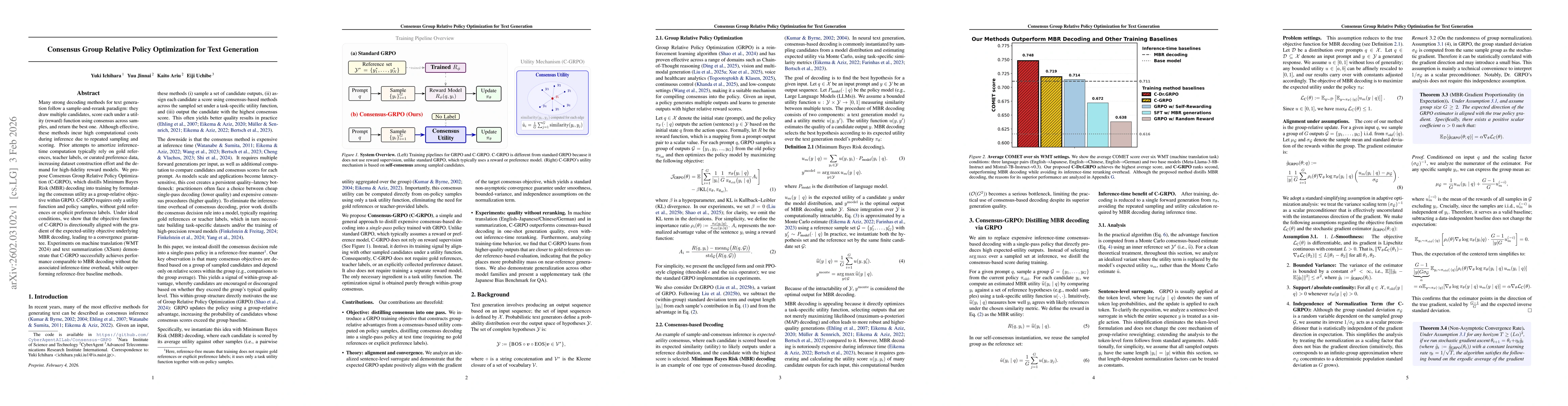 Thumbnail for Consensus Group Relative Policy Optimization for Text Generation