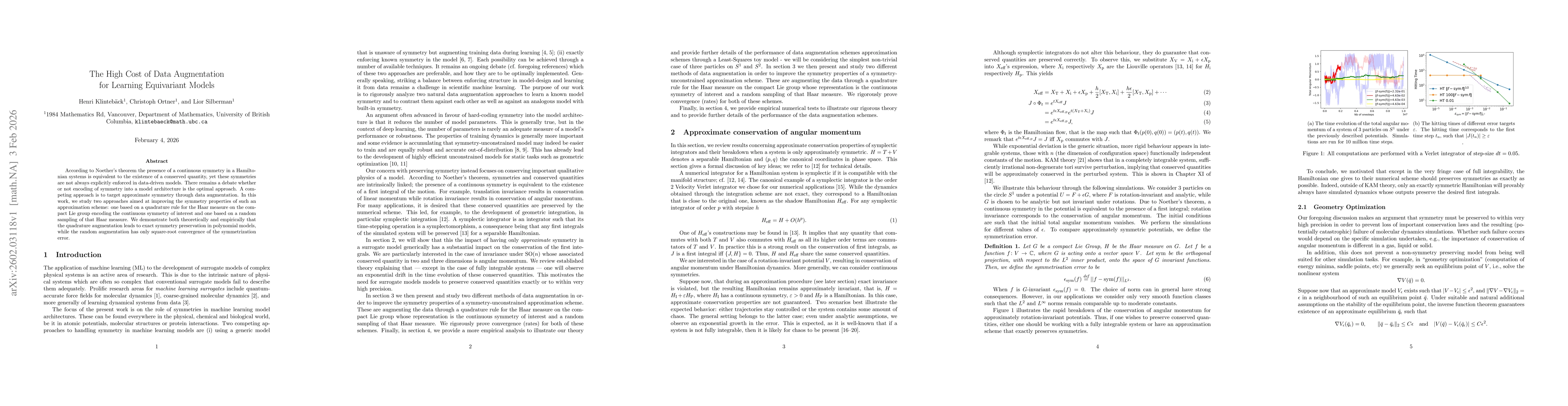 Thumbnail for The High Cost of Data Augmentation for Learning Equivariant Models