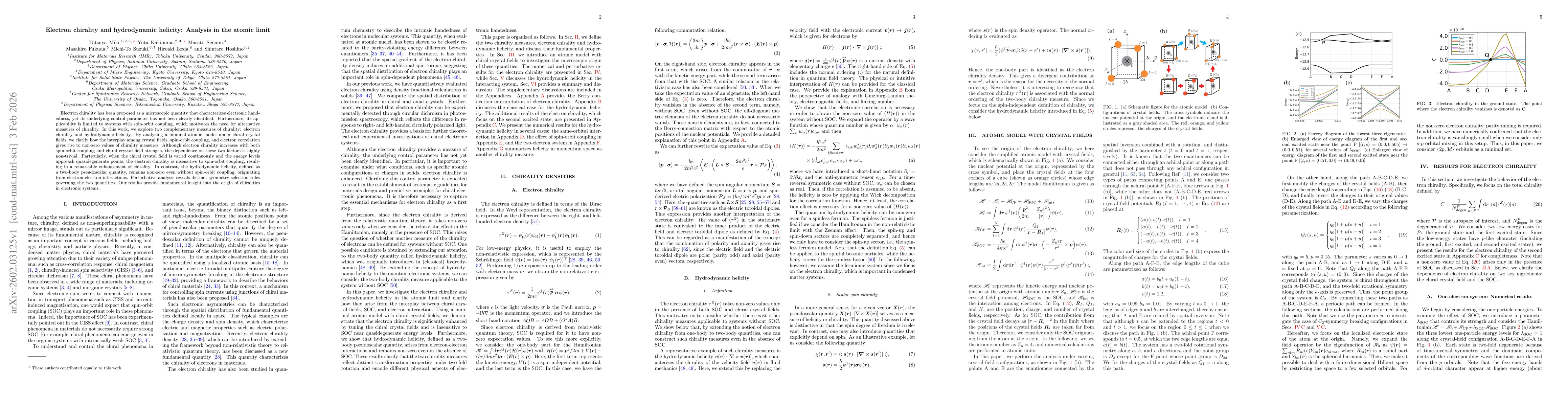 Thumbnail for Electron chirality and hydrodynamic helicity: Analysis in the atomic limit