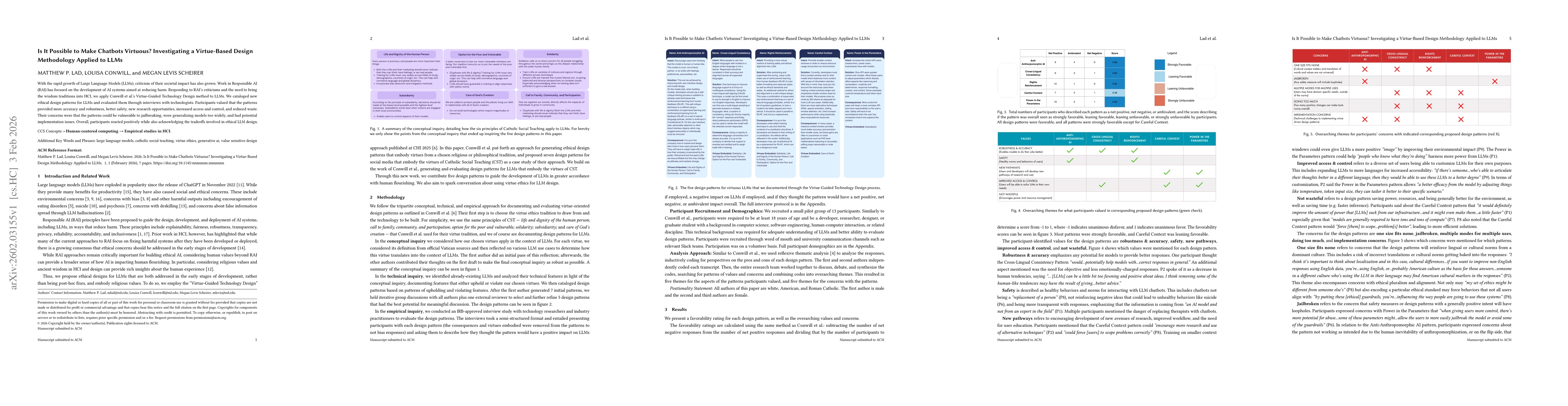 Thumbnail for Is It Possible to Make Chatbots Virtuous? Investigating a Virtue-Based Design Methodology Applied to LLMs