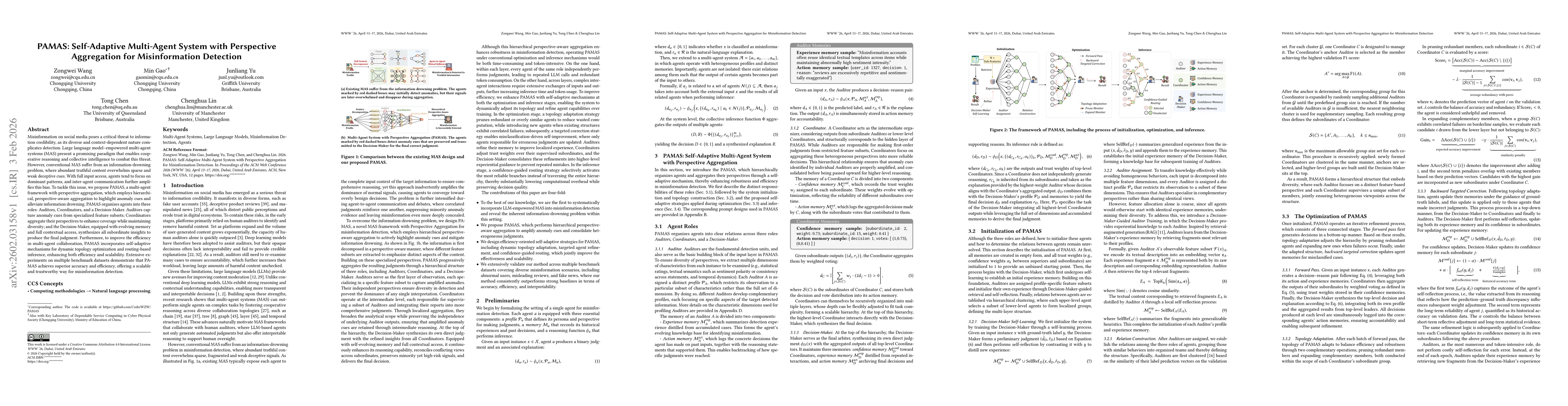 Thumbnail for PAMAS: Self-Adaptive Multi-Agent System with Perspective Aggregation for Misinformation Detection