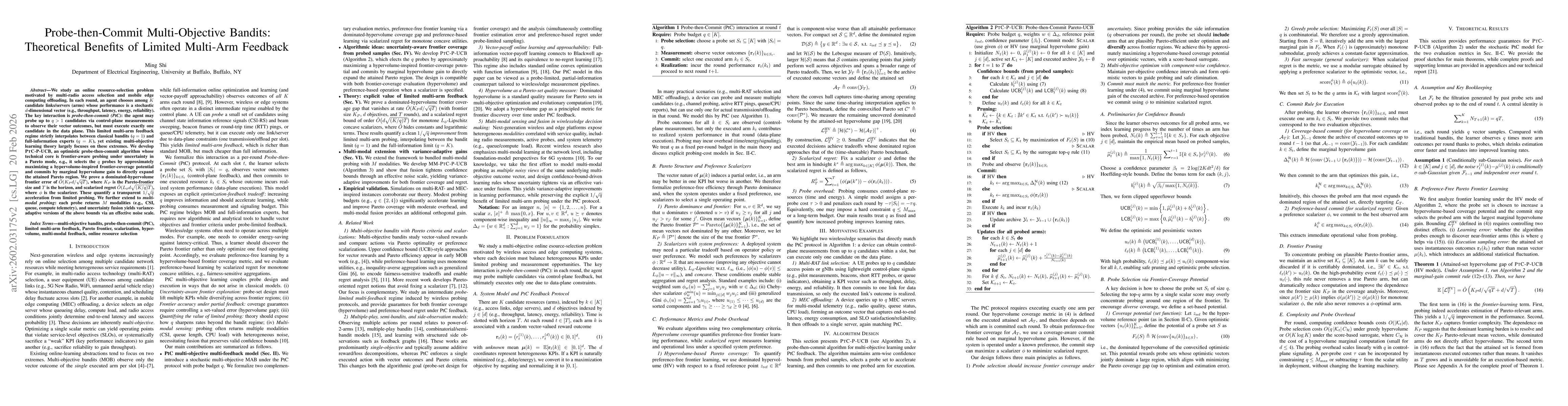 Thumbnail for Probe-then-Commit Multi-Objective Bandits: Theoretical Benefits of Limited Multi-Arm Feedback