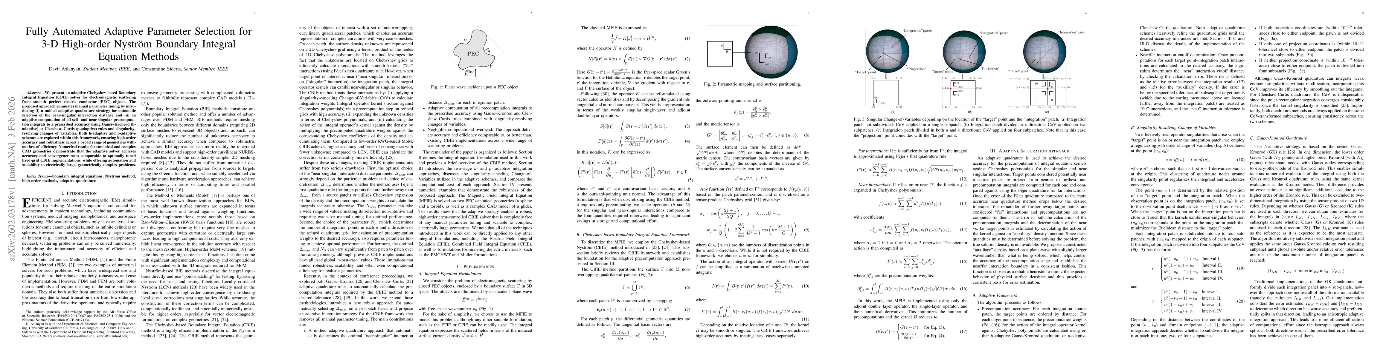 Thumbnail for Fully Automated Adaptive Parameter Selection for 3-D High-order Nyström Boundary Integral Equation Methods