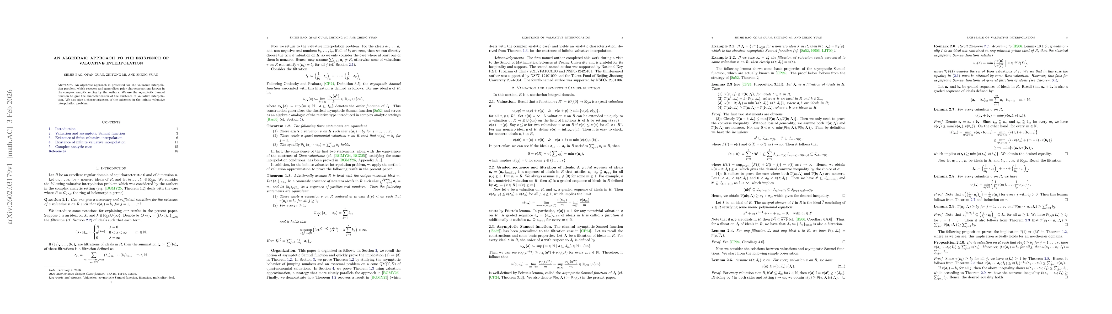 Thumbnail for An algebraic approach to the existence of valuative interpolation