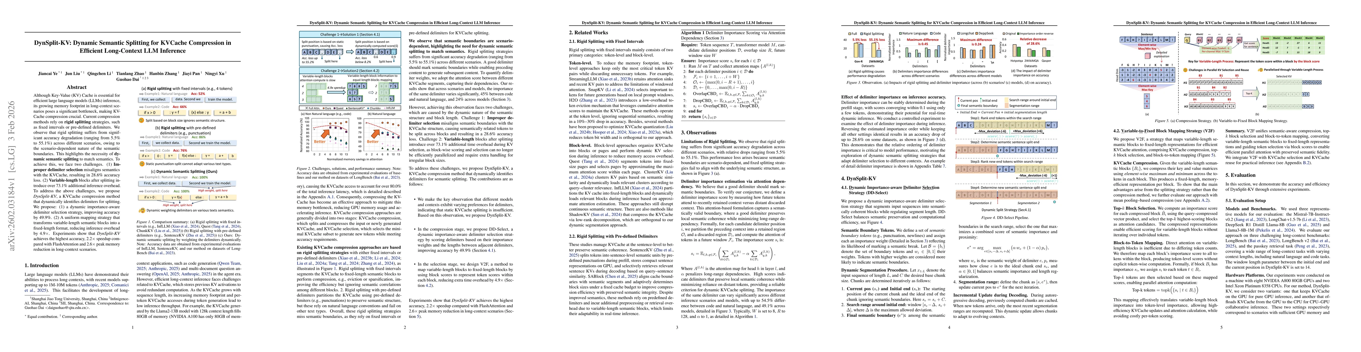 Thumbnail for DynSplit-KV: Dynamic Semantic Splitting for KVCache Compression in Efficient Long-Context LLM Inference