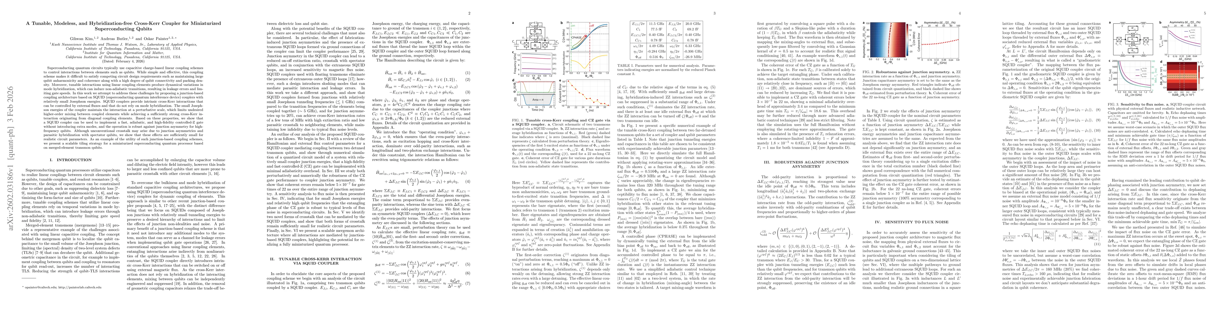 Thumbnail for A Tunable, Modeless, and Hybridization-free Cross-Kerr Coupler for Miniaturized Superconducting Qubits
