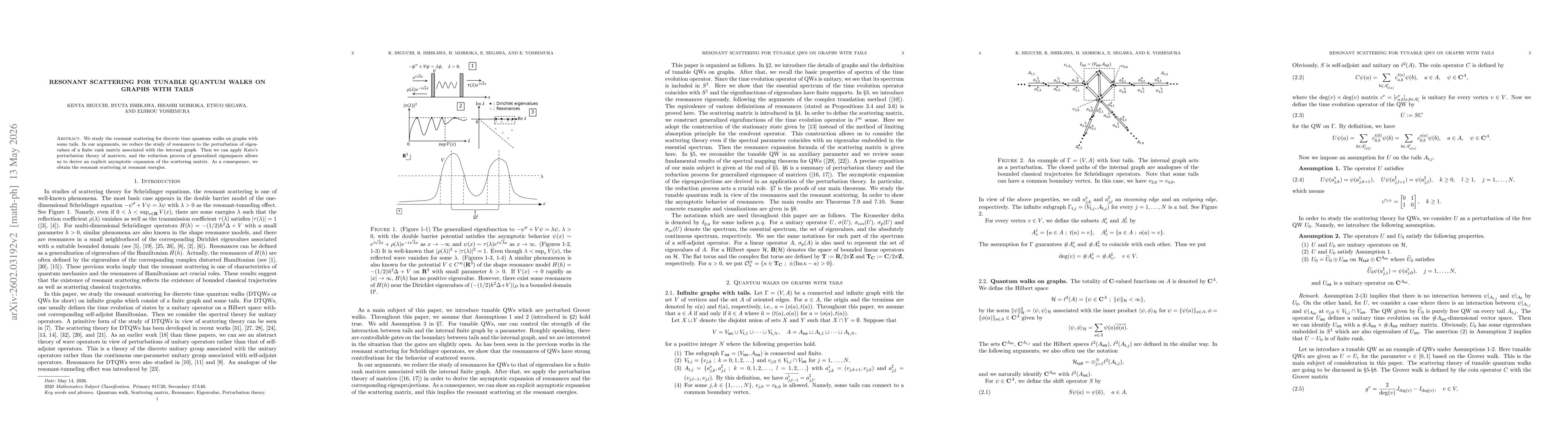 Thumbnail for Resonant scattering for tunable quantum walks on graphs with tails