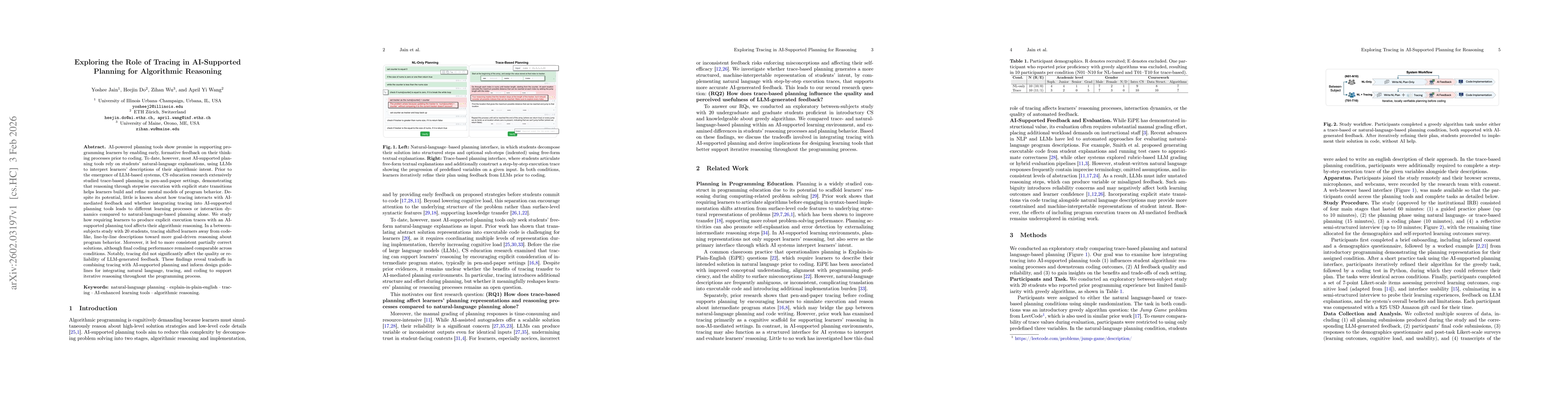 Thumbnail for Exploring the Role of Tracing in AI-Supported Planning for Algorithmic Reasoning