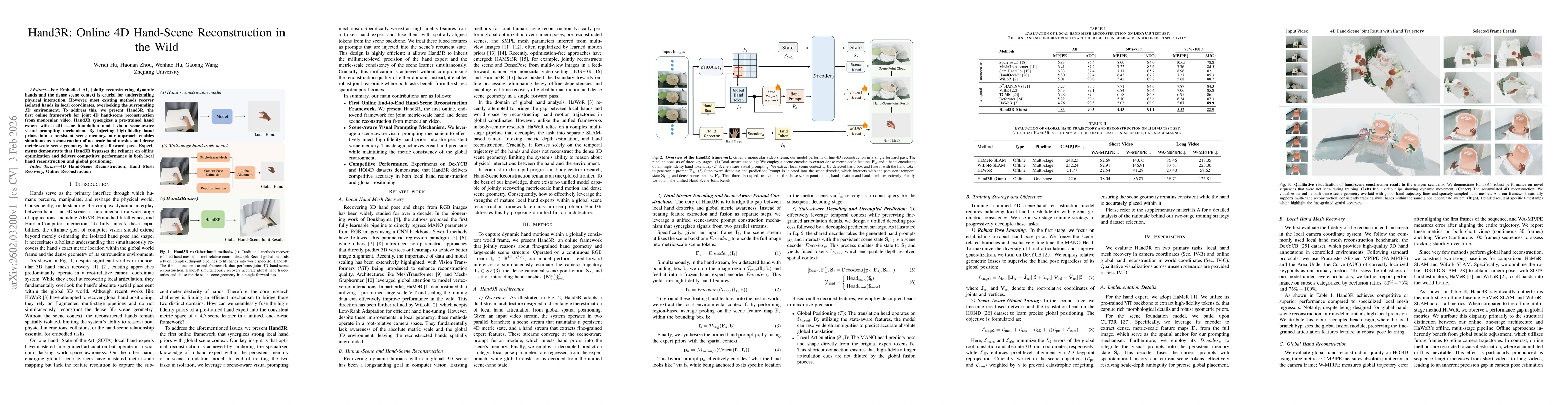 Thumbnail for Hand3R: Online 4D Hand-Scene Reconstruction in the Wild