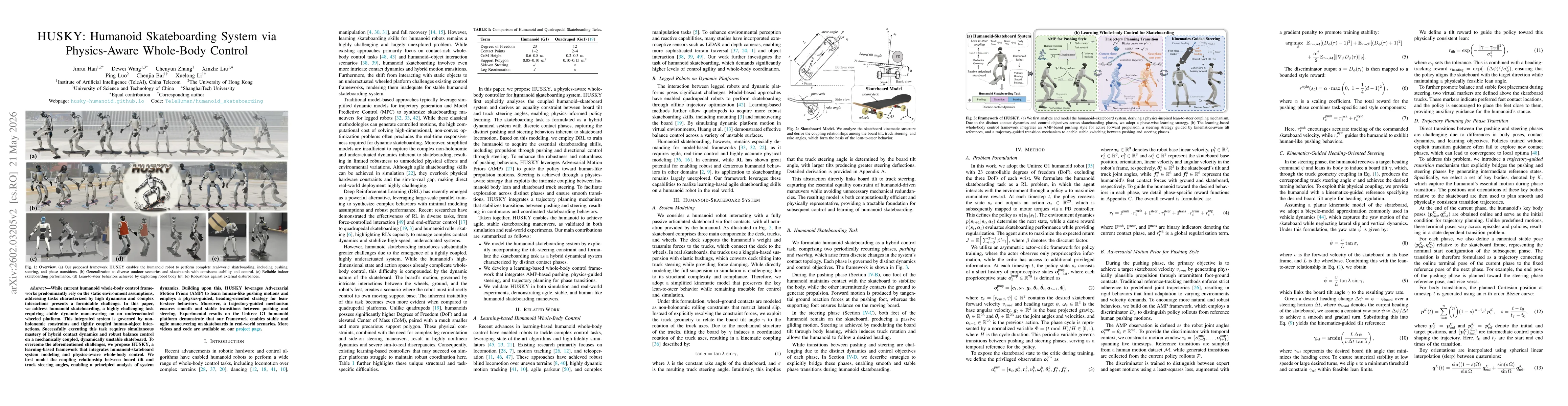 Thumbnail for HUSKY: Humanoid Skateboarding System via Physics-Aware Whole-Body Control