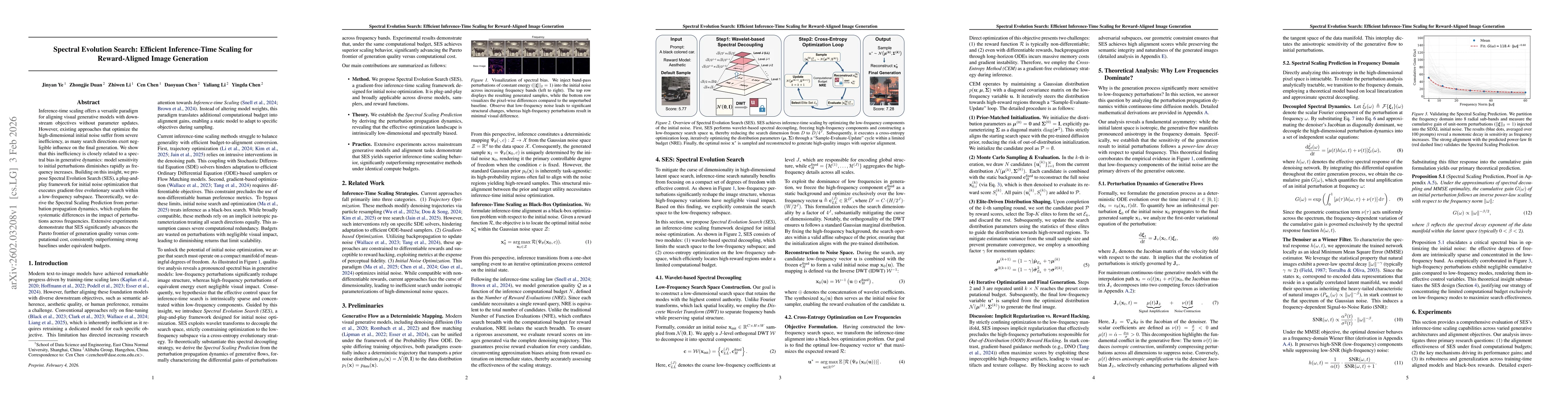 Thumbnail for Spectral Evolution Search: Efficient Inference-Time Scaling for Reward-Aligned Image Generation
