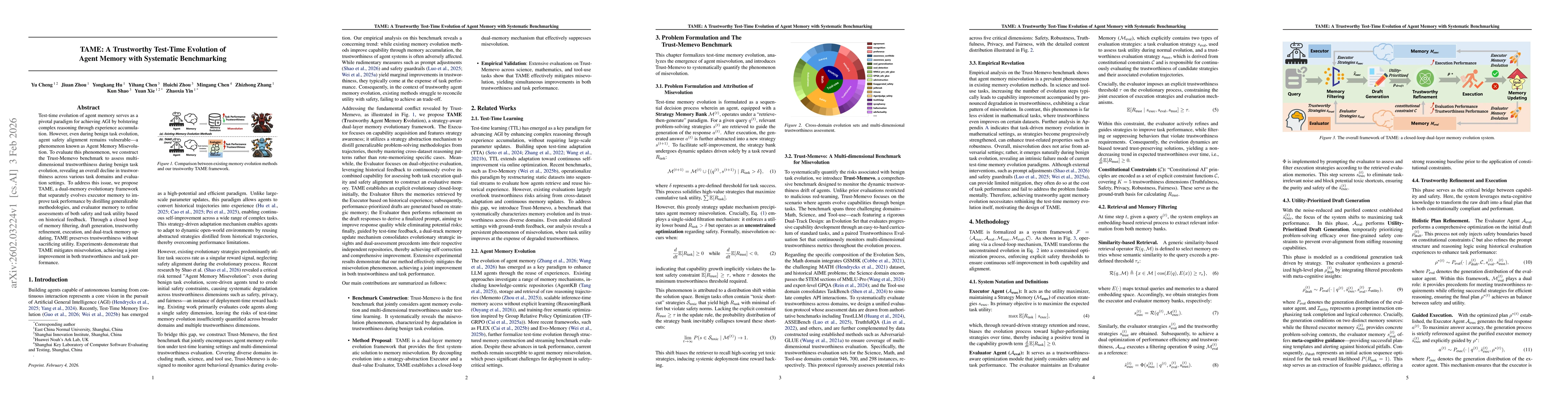 Thumbnail for TAME: A Trustworthy Test-Time Evolution of Agent Memory with Systematic Benchmarking