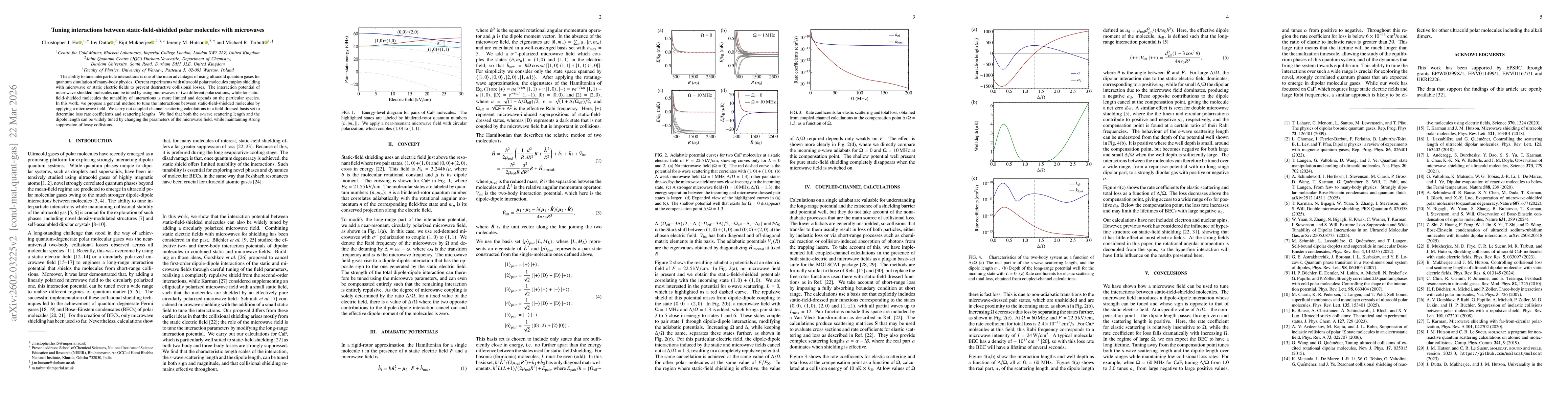 Thumbnail for Tuning interactions between static-field-shielded polar molecules with microwaves