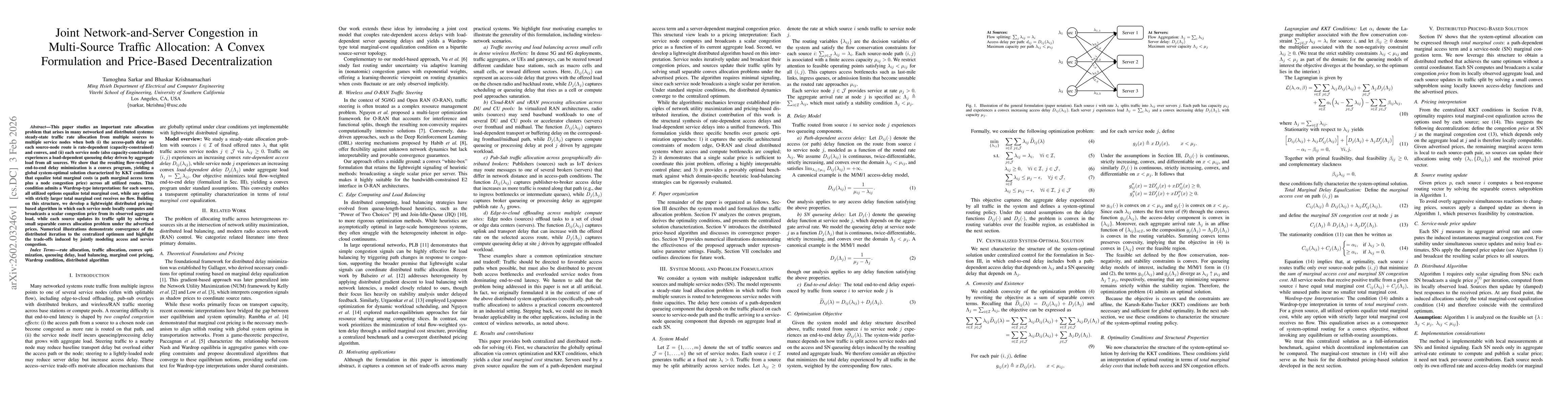 Thumbnail for Joint Network-and-Server Congestion in Multi-Source Traffic Allocation: A Convex Formulation and Price-Based Decentralization