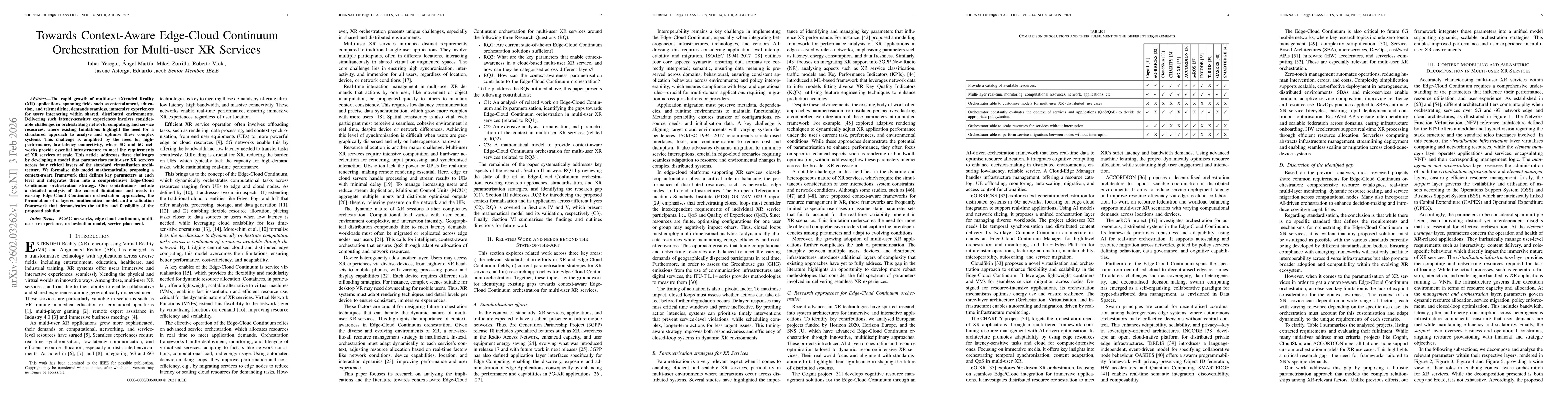 Thumbnail for Towards Context-Aware Edge-Cloud Continuum Orchestration for Multi-user XR Services