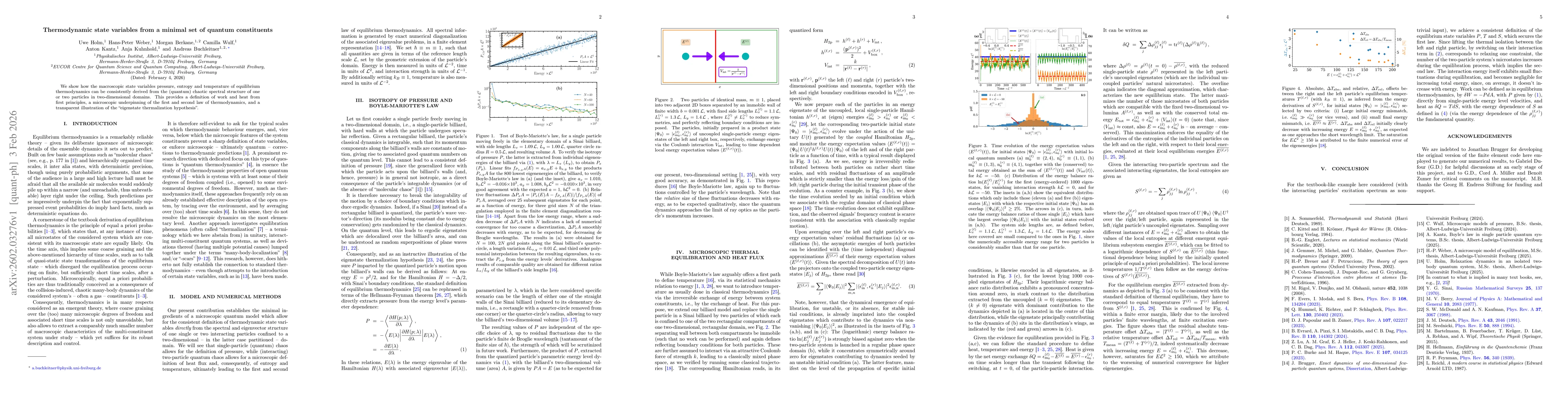 Thumbnail for Thermodynamic state variables from a minimal set of quantum constituents