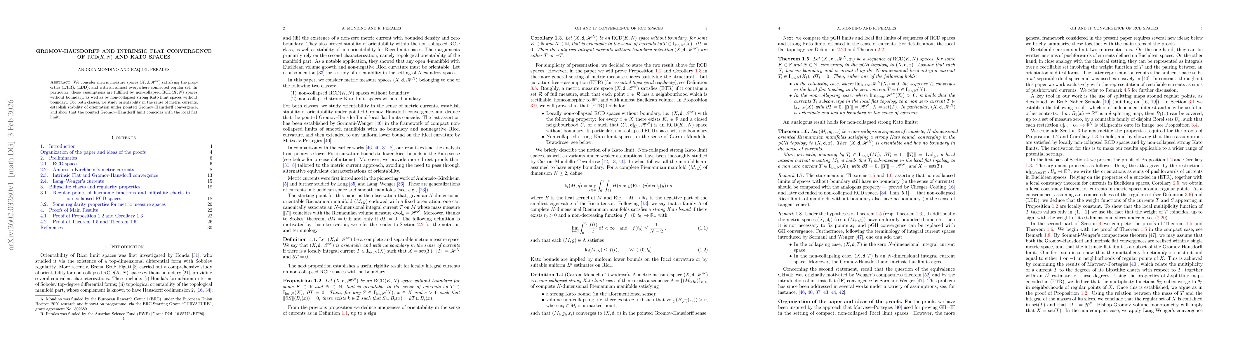 Thumbnail for Gromov-Hausdorff and intrinsic flat convergence of RCD(K,N) and Kato spaces