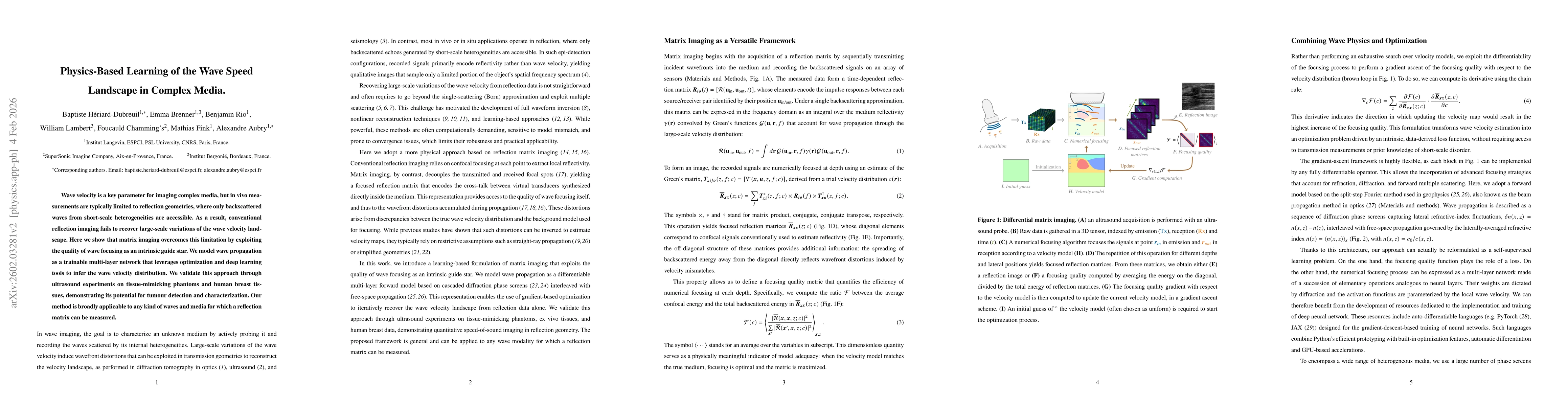 Thumbnail for Physics-Based Learning of the Wave Speed Landscape in Complex Media