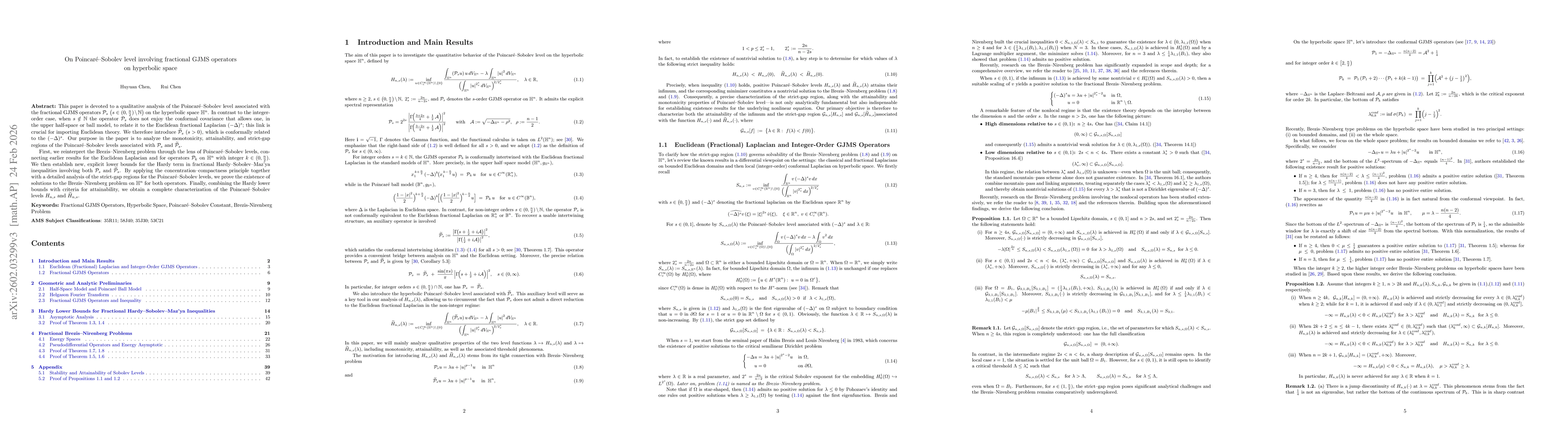 Thumbnail for On Poincaré-Sobolev level involving fractional GJMS operators on hyperbolic space