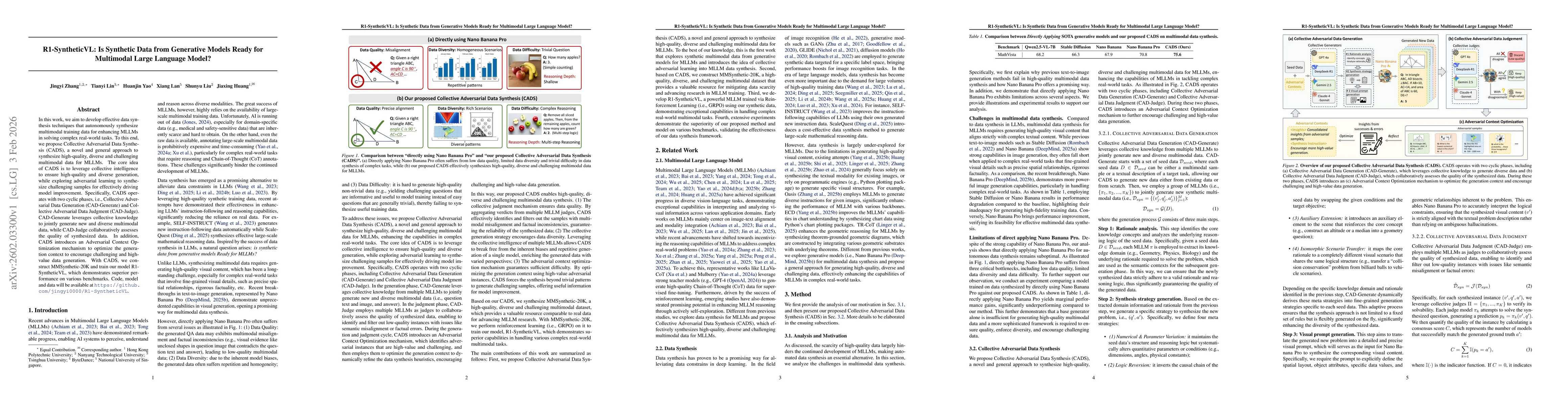 Thumbnail for R1-SyntheticVL: Is Synthetic Data from Generative Models Ready for Multimodal Large Language Model?