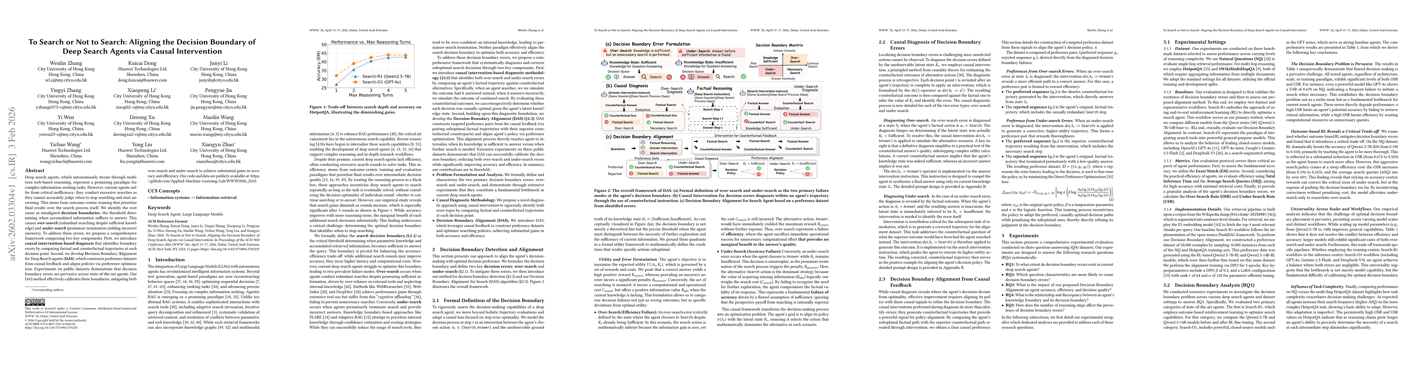 Thumbnail for To Search or Not to Search: Aligning the Decision Boundary of Deep Search Agents via Causal Intervention
