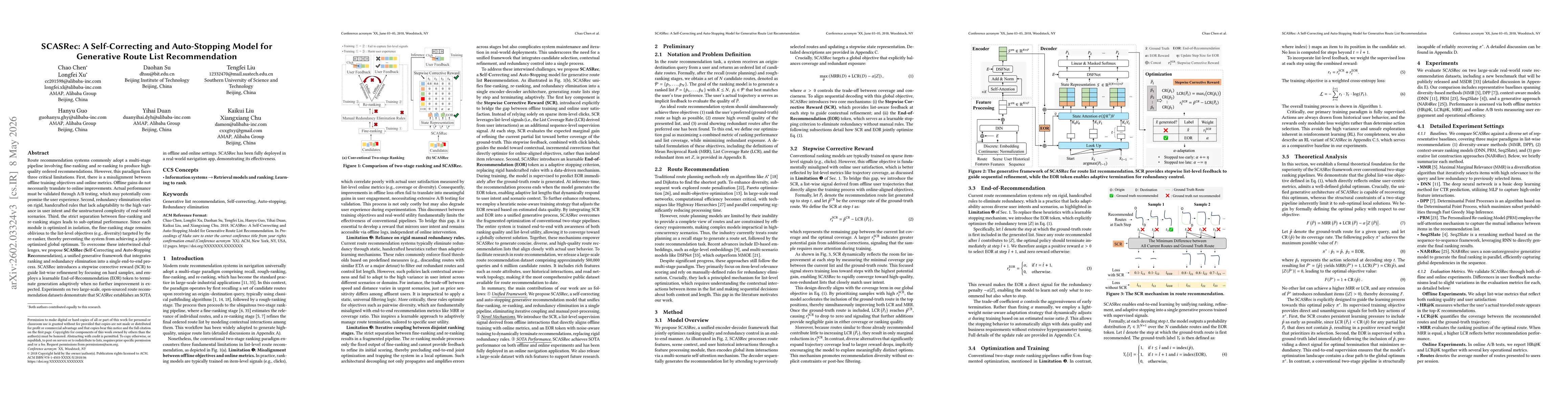 Thumbnail for SCASRec: A Self-Correcting and Auto-Stopping Model for Generative Route List Recommendation