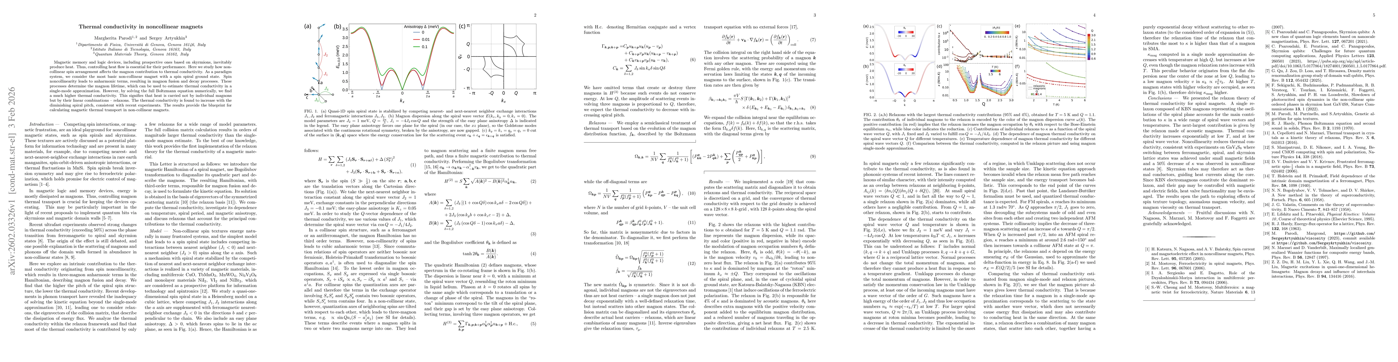 Thumbnail for Thermal conductivity in noncollinear magnets