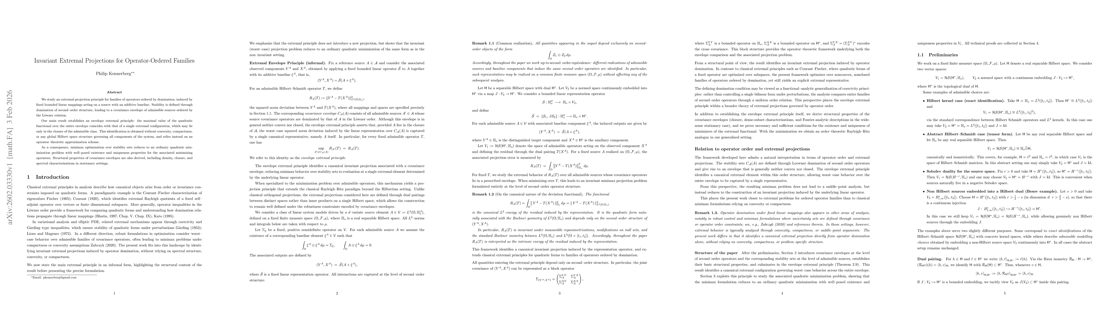 Thumbnail for Invariant Extremal Projections for Operator-Ordered Families