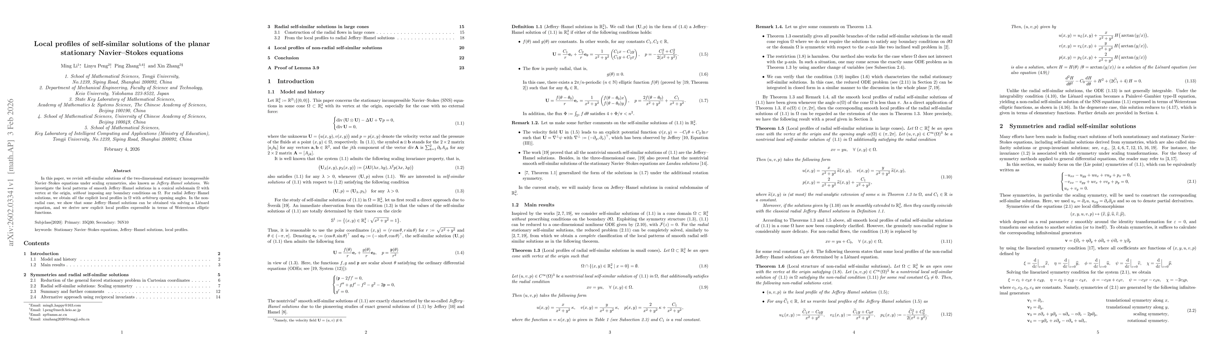 Thumbnail for Local profiles of self-similar solutions of the planar stationary Navier--Stokes equations