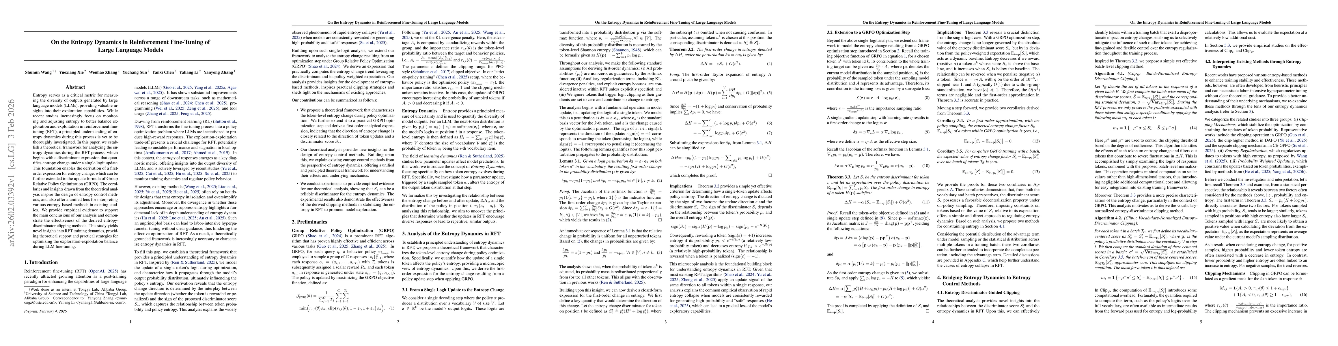 Thumbnail for On the Entropy Dynamics in Reinforcement Fine-Tuning of Large Language Models