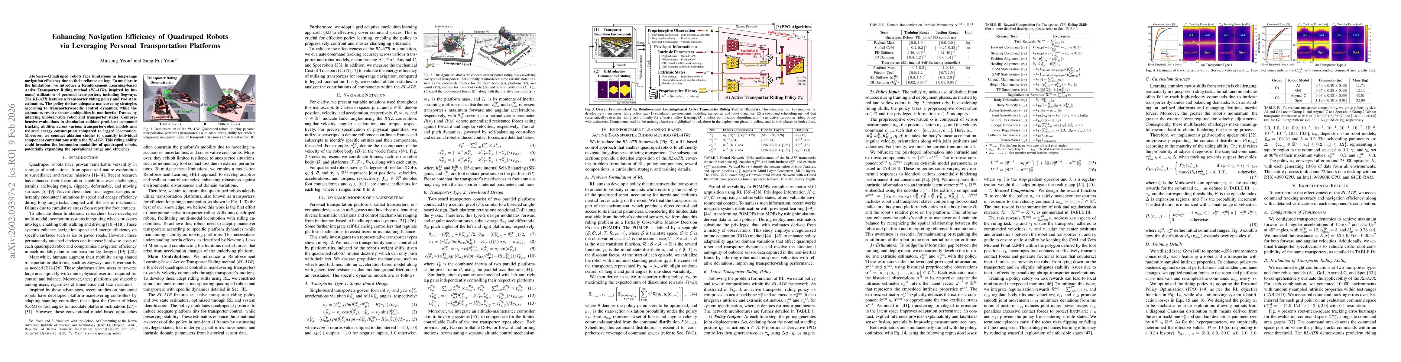 Thumbnail for Enhancing Navigation Efficiency of Quadruped Robots via Leveraging Personal Transportation Platforms