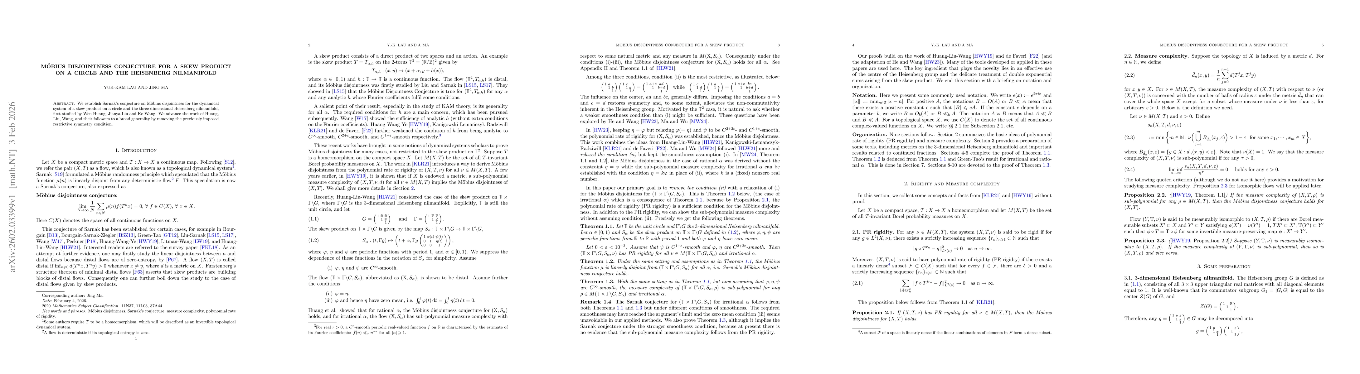 Thumbnail for Möbius Disjointness Conjecture for a skew product on a circle and the Heisenberg nilmanifold
