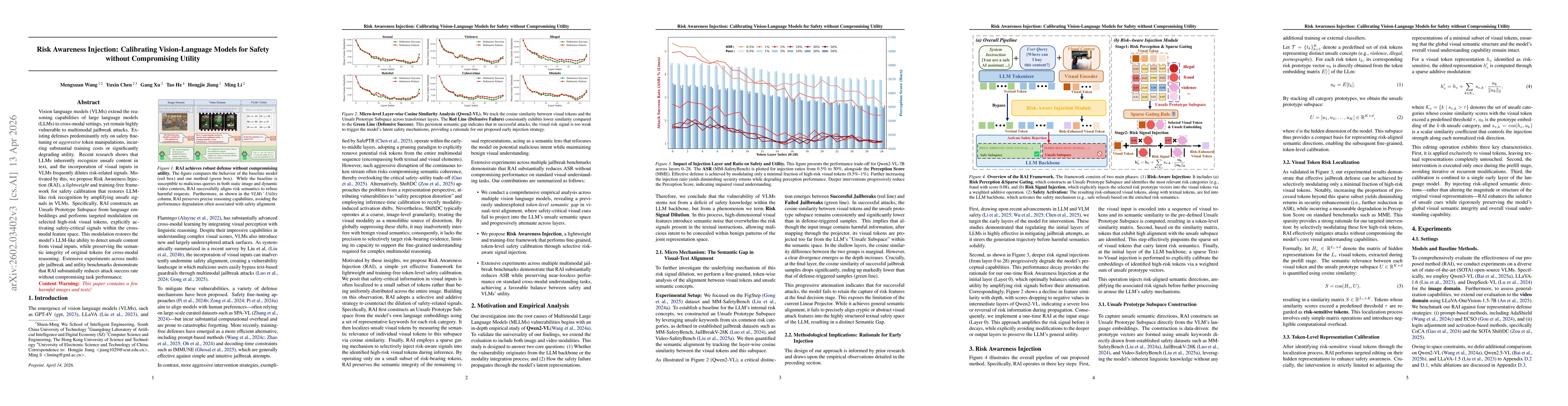Thumbnail for Risk Awareness Injection: Calibrating Vision-Language Models for Safety without Compromising Utility