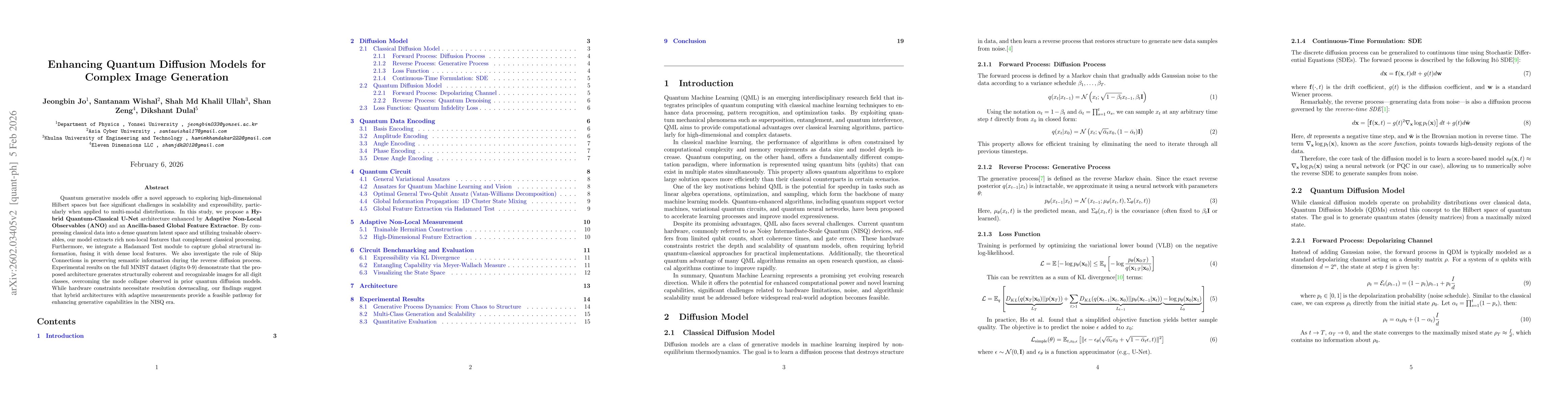 Thumbnail for Enhancing Quantum Diffusion Models for Complex Image Generation
