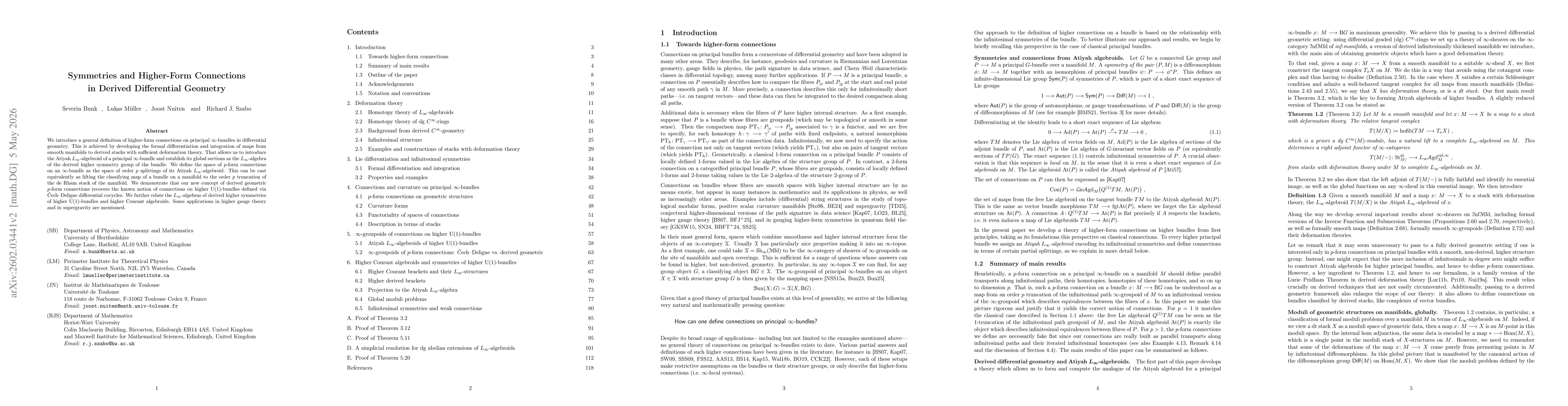 Thumbnail for Symmetries and Higher-Form Connections in Derived Differential Geometry