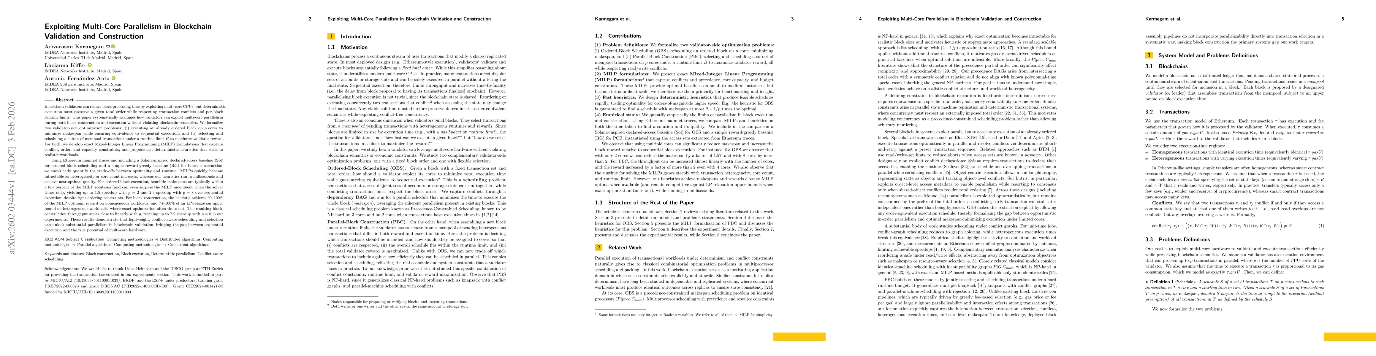 Thumbnail for Exploiting Multi-Core Parallelism in Blockchain Validation and Construction