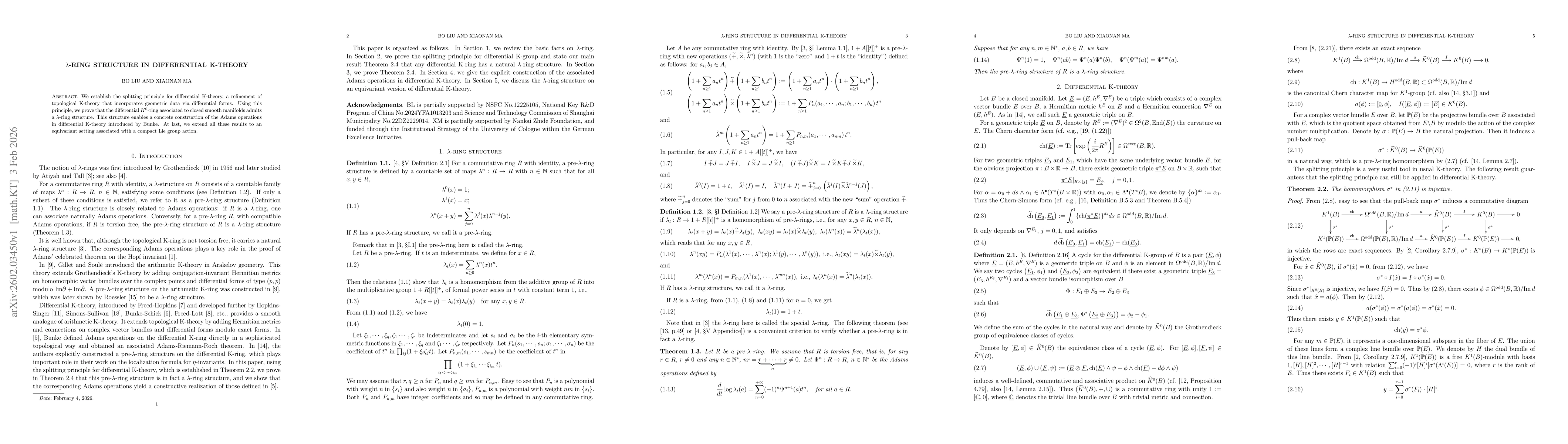 Thumbnail for $λ$-ring structure in differential K-theory