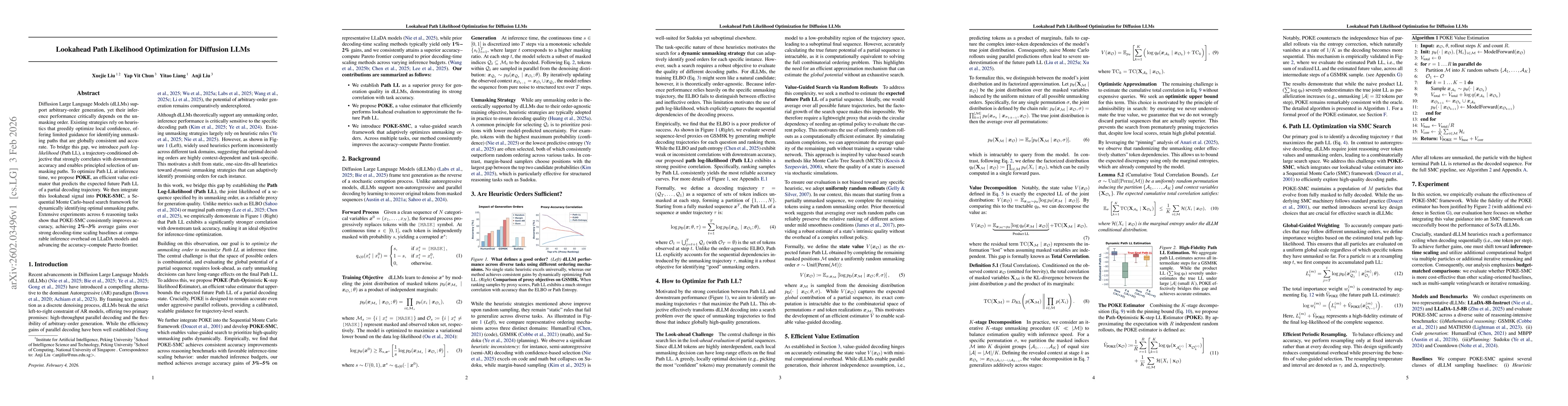 Thumbnail for Lookahead Path Likelihood Optimization for Diffusion LLMs