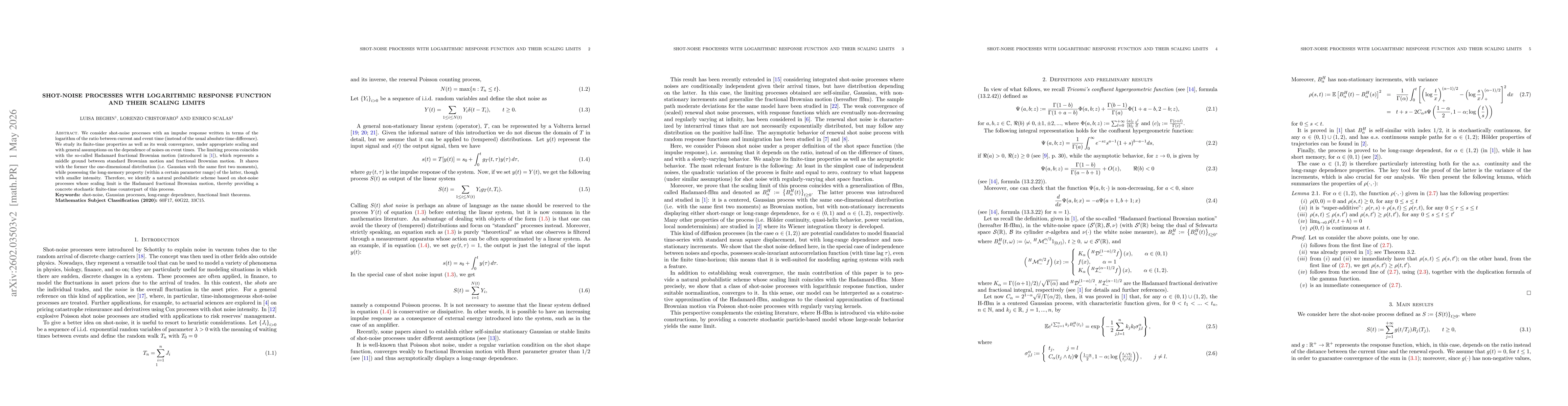Thumbnail for Shot-noise processes with logarithmic response function and their scaling limits