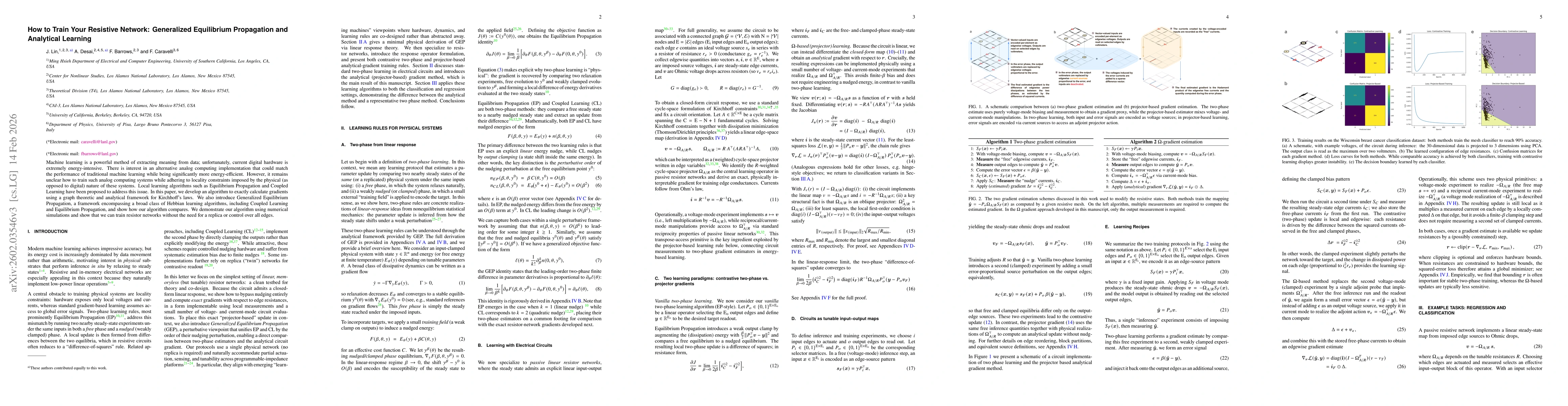 Thumbnail for How to Train Your Resistive Network: Generalized Equilibrium Propagation and Analytical Learning