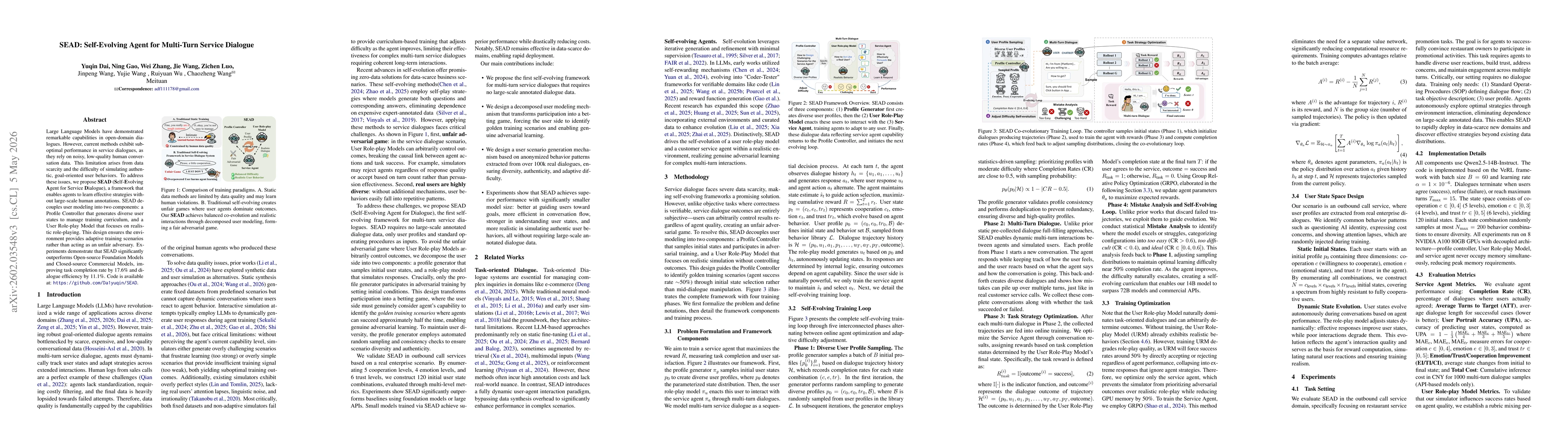 Thumbnail for SEAD: Self-Evolving Agent for Multi-Turn Service Dialogue