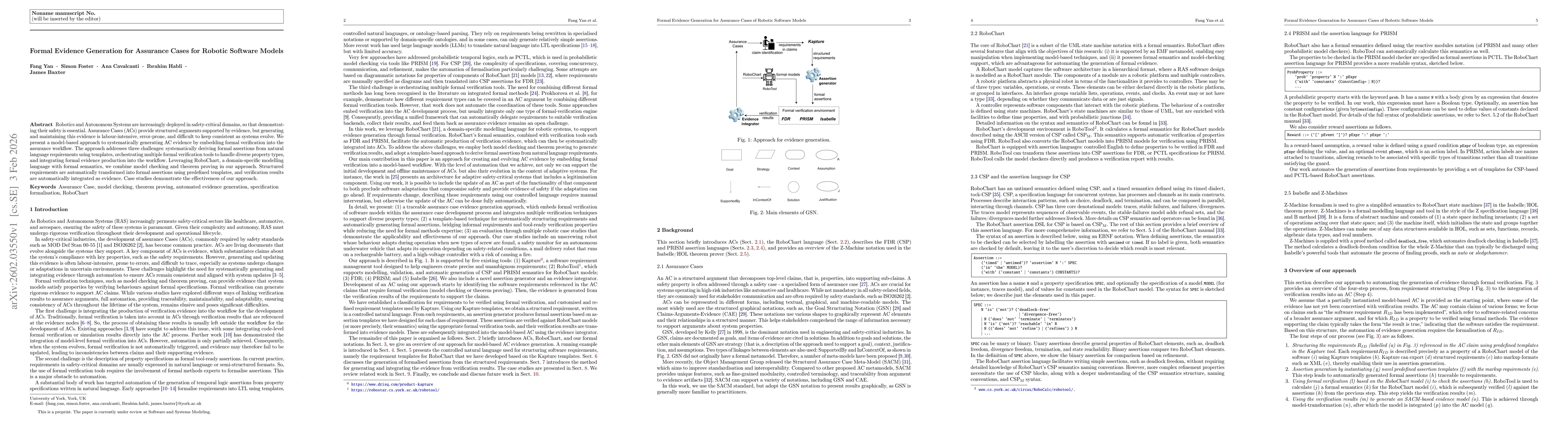 Thumbnail for Formal Evidence Generation for Assurance Cases for Robotic Software Models